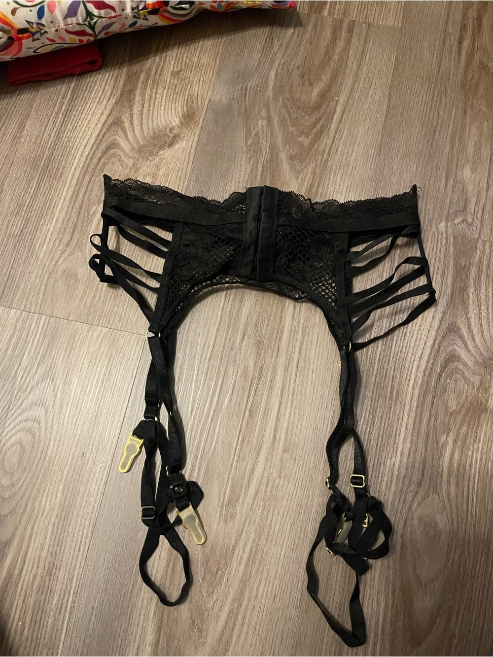 Victoria's Secret Black Lace Strappy Garter Belt Boudoir Lingerie Size XS Gothic - Picture 12 of 14